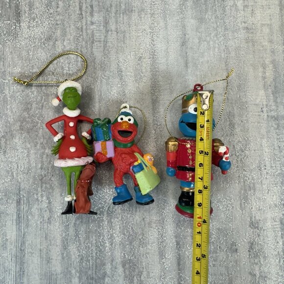 Kurt Adler Sesame Street Cookie Monster Elmo Christmas Ornaments Plus Grinch - Picture 9 of 9